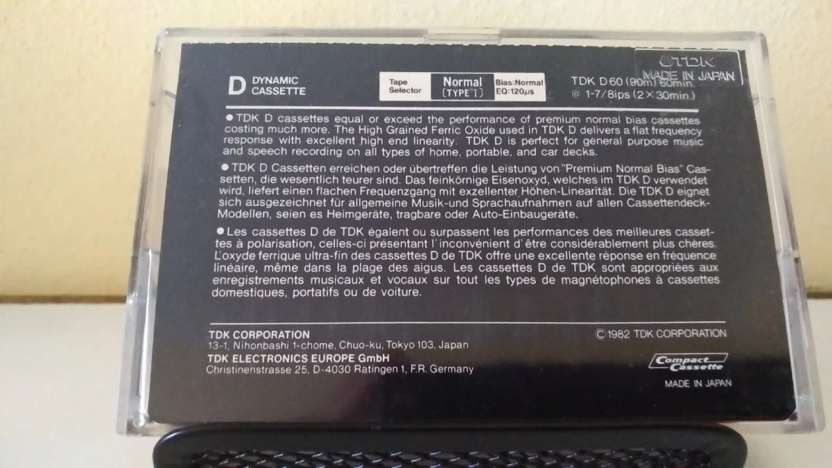 Vendora TDK D60 Normal Position 60 - 90 ( 1982 ) 9 θρυλικές κασέτες 5 Vendora TDK D60 Normal Position 60 - 90 ( 1982 ) 9 θρυλικές κασέτες - Image 3