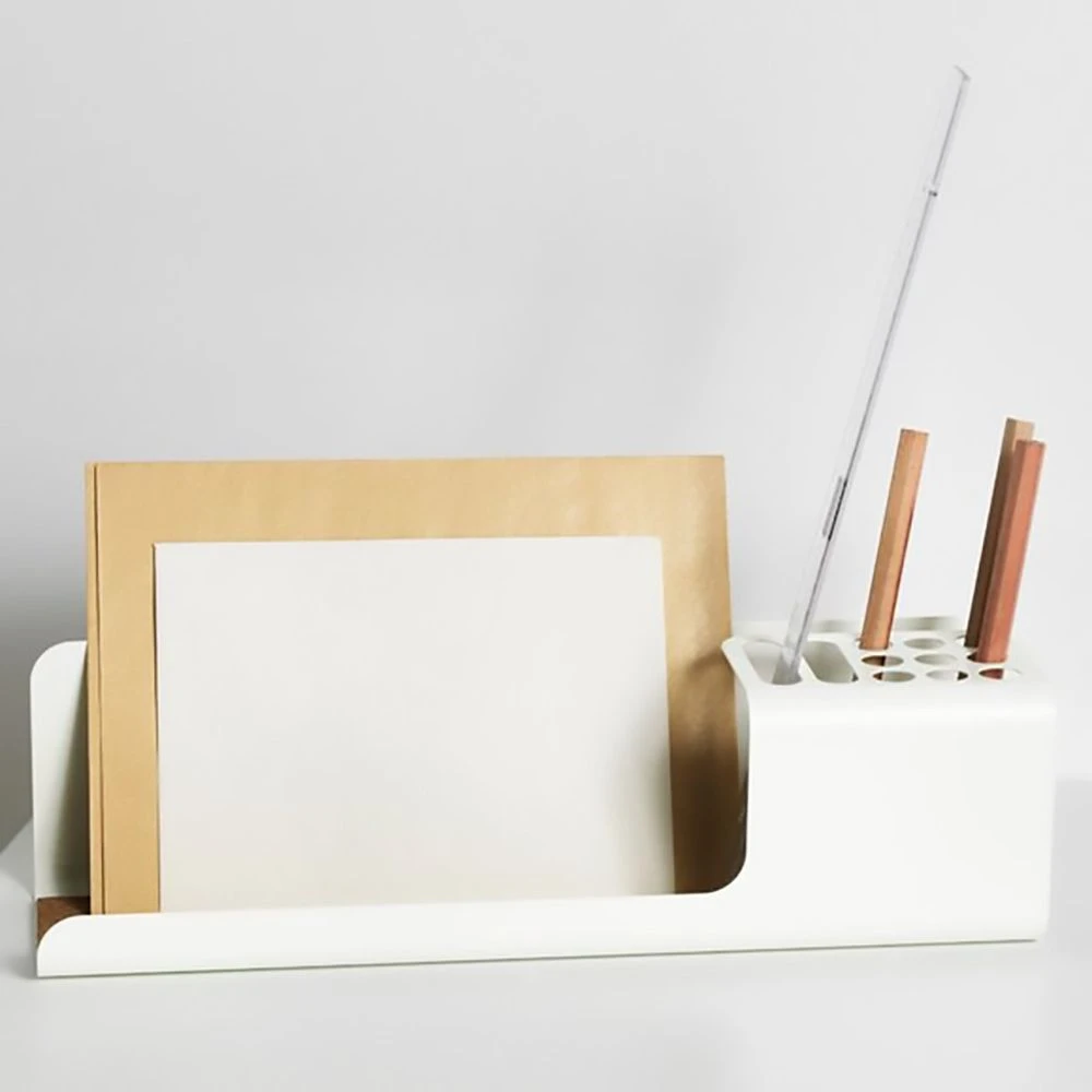 Vendora Μεταλλική Μολυβοθήκη σε Λευκό Χρώμα 3 Vendora Μεταλλική Μολυβοθήκη σε Λευκό Χρώμα